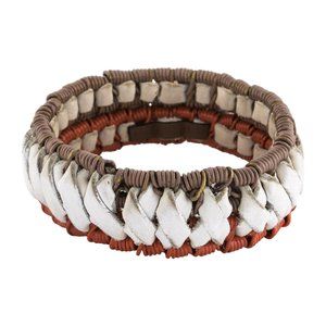 Marni Woven Wire & Leather Bangle, with dust bag